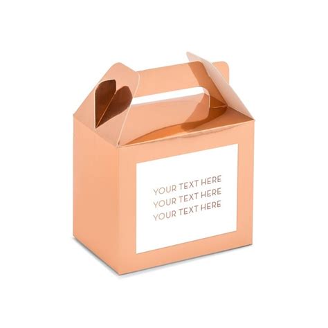 metallic rose gold favor boxes|Personalized Rose Gold Rectangle Paper Favor Box With Handle .